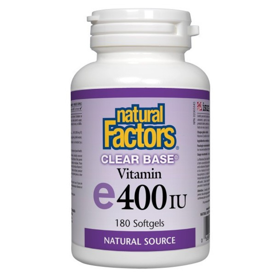 Clear Base Vitamin E 400 IU Natural Source, 180 Softgels