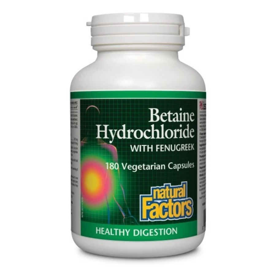 Betaine Hydrochloride with Fenugreek, 180 Vegetarian Capsules