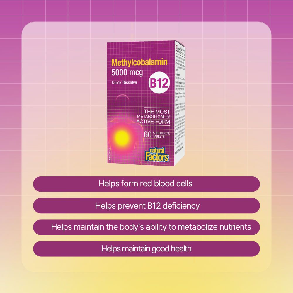 B12 Methylcobalamin 5000 mcg 60 Chewable Tablets