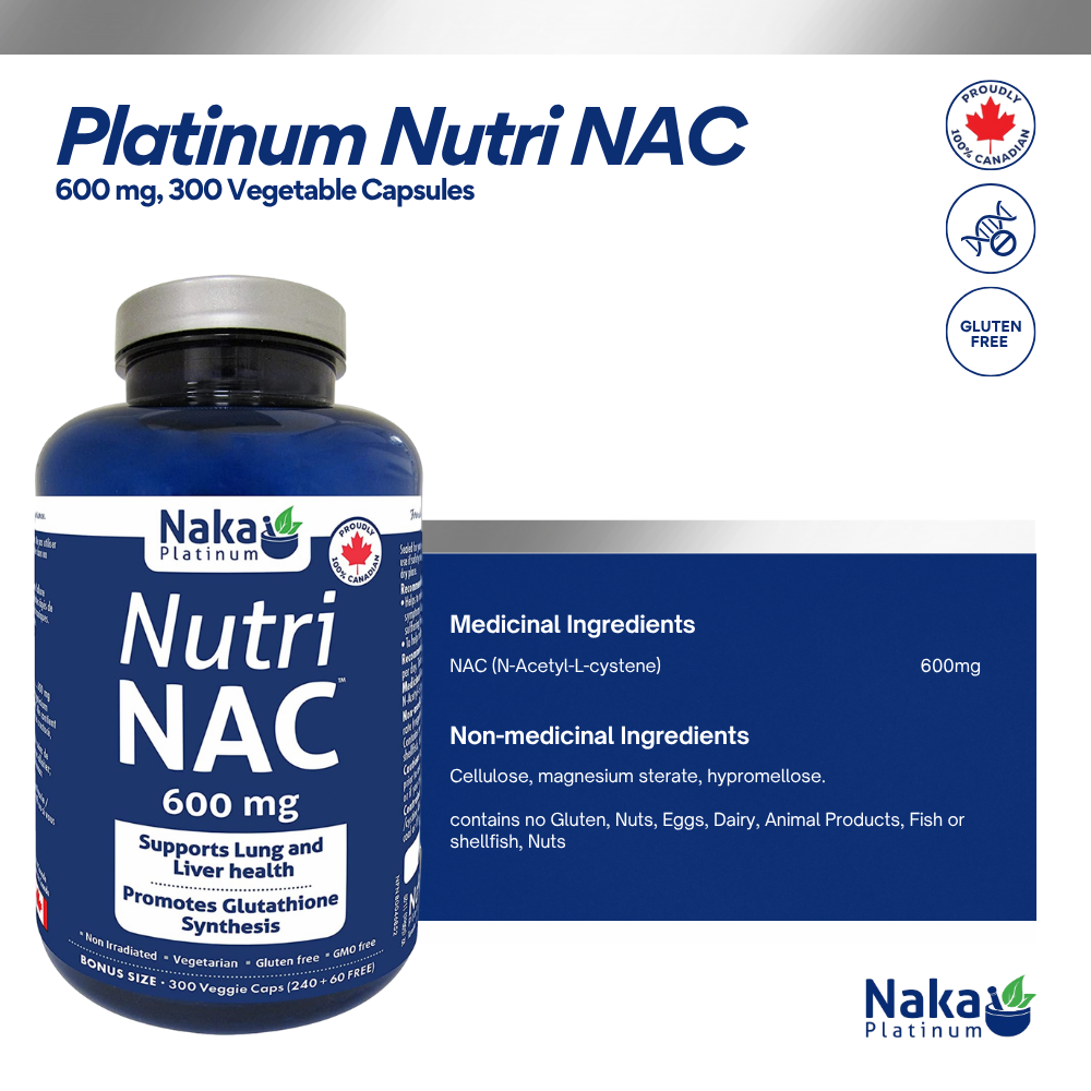 Platinum Nutri NAC 600mg, 300 Vegetable Capsules