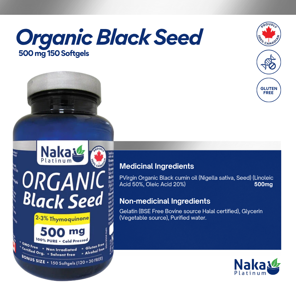 Platinum Organic Black Seed 500 mg 150 Softgels