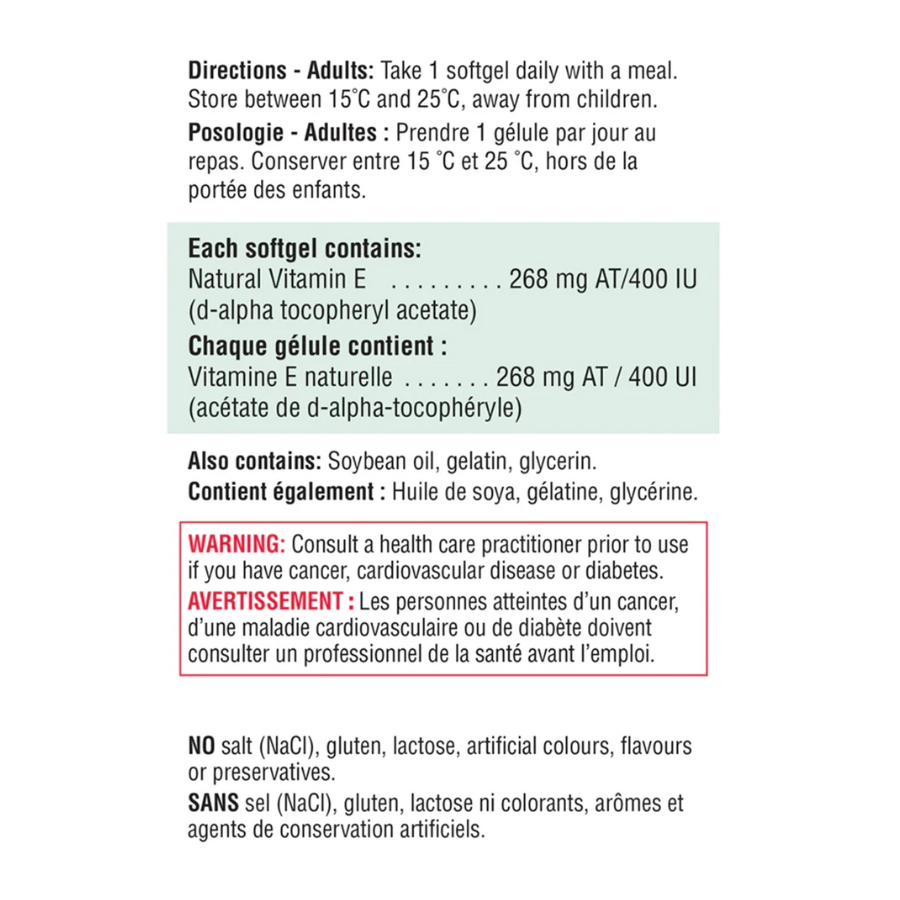 Vitamin E 400 IU Balanced 120 Softgels