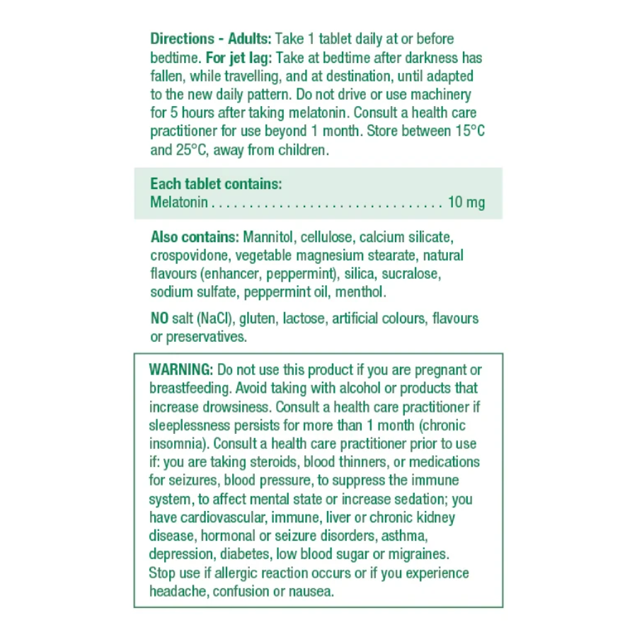 Melatonin 10 mg Sublingual Mint 60 Tablets