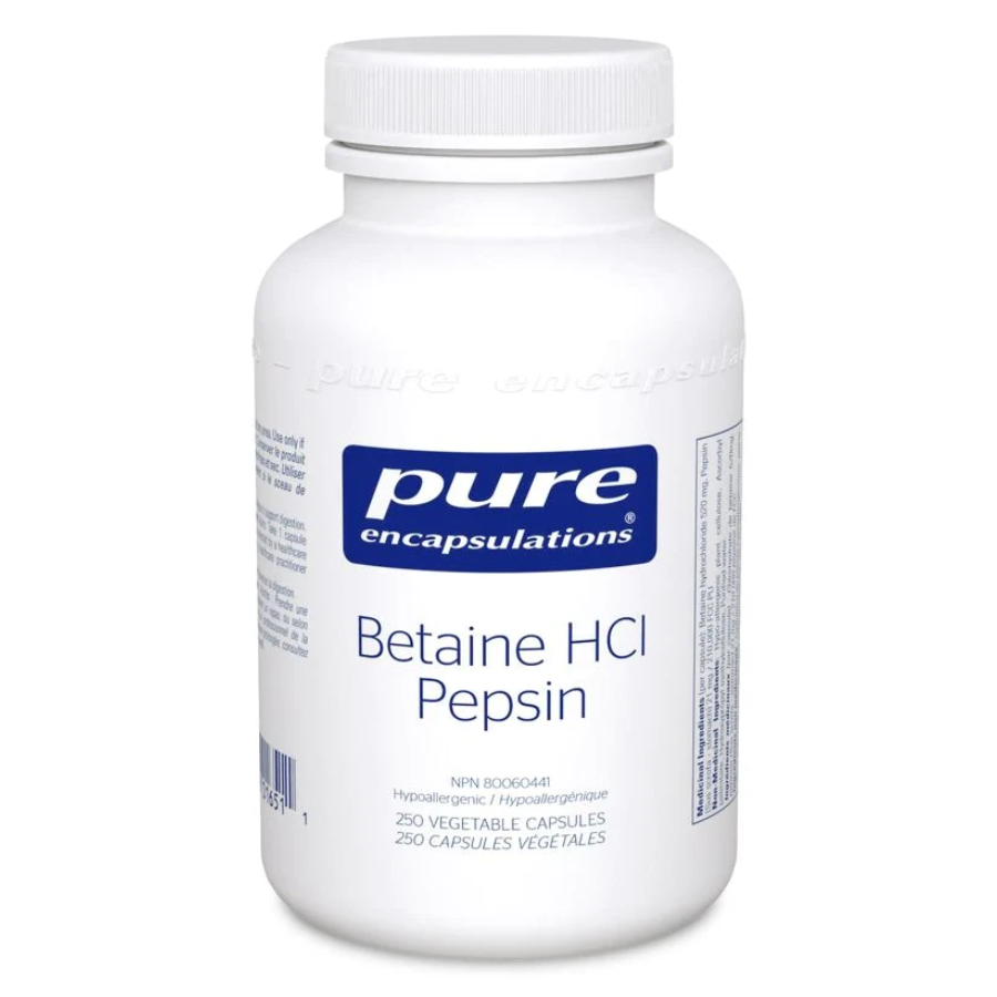 Betaine HCl Pepsin 250 Capsules