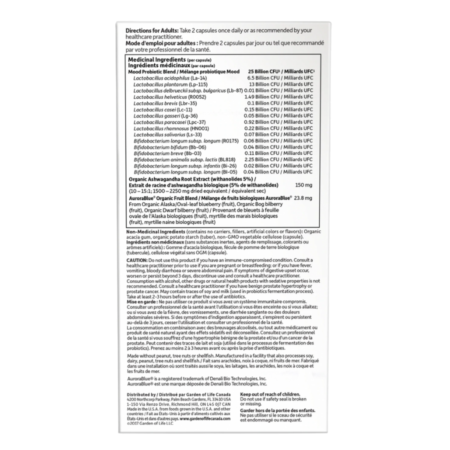 Dr. Formulated Probiotics Mood+ 50 Billion 60 Vegi Capsules