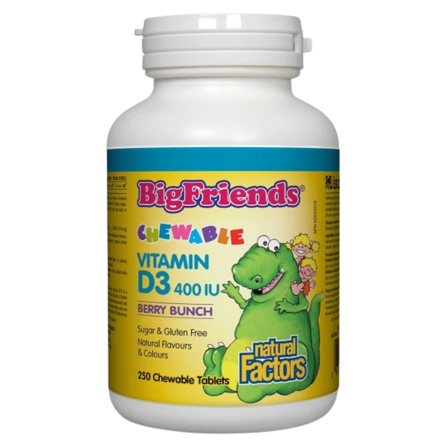 Big Friends Chewable Vitamin D3 400 IU, Berry Bunch, 250 Chewable Tablets