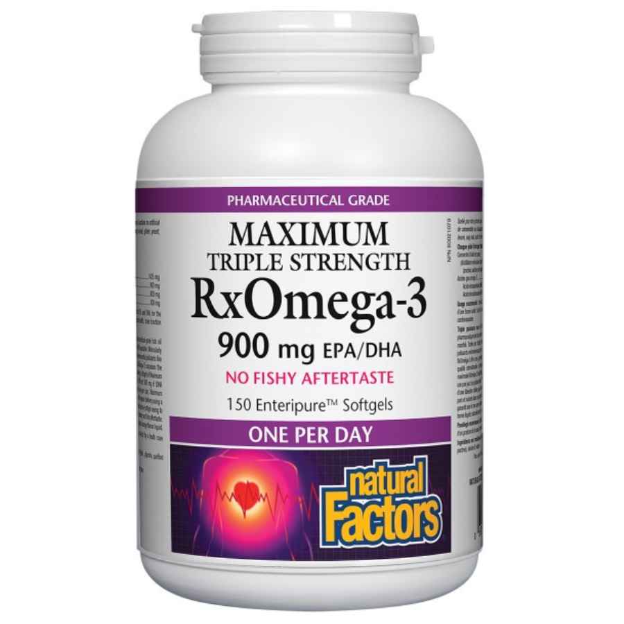 RxOmega-3 Maximum Triple Strength 900 mg, 150 Enteripure Softgels