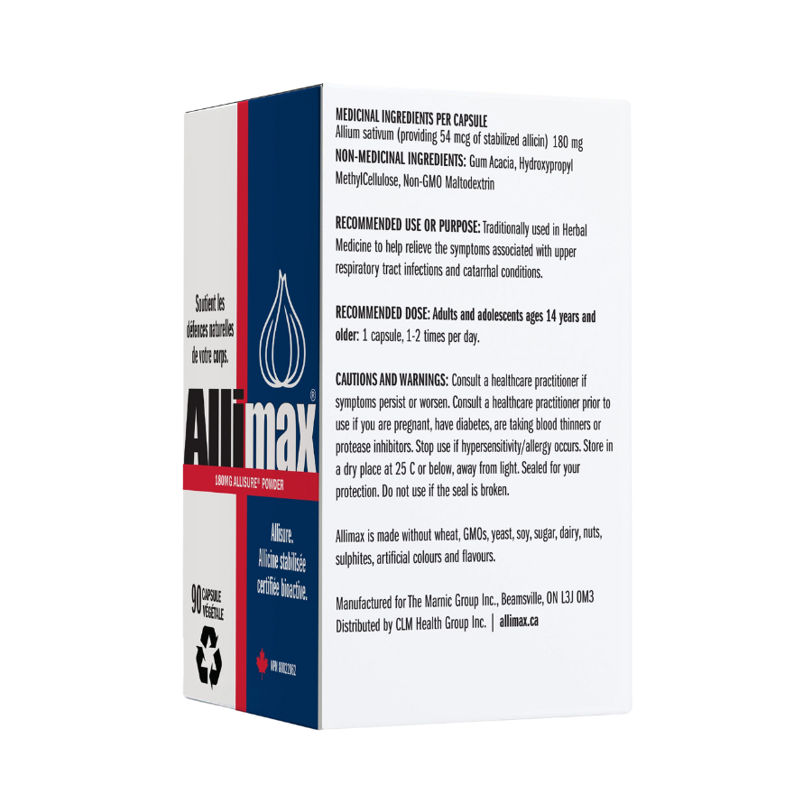 Allimax 180 mg 100% Stabilized Allicin 90 Veggie Caps
