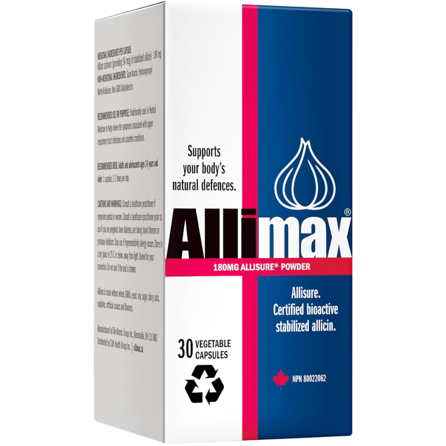 Allimax 180 mg 100% Stabilized Allicin 30 Veggie Caps