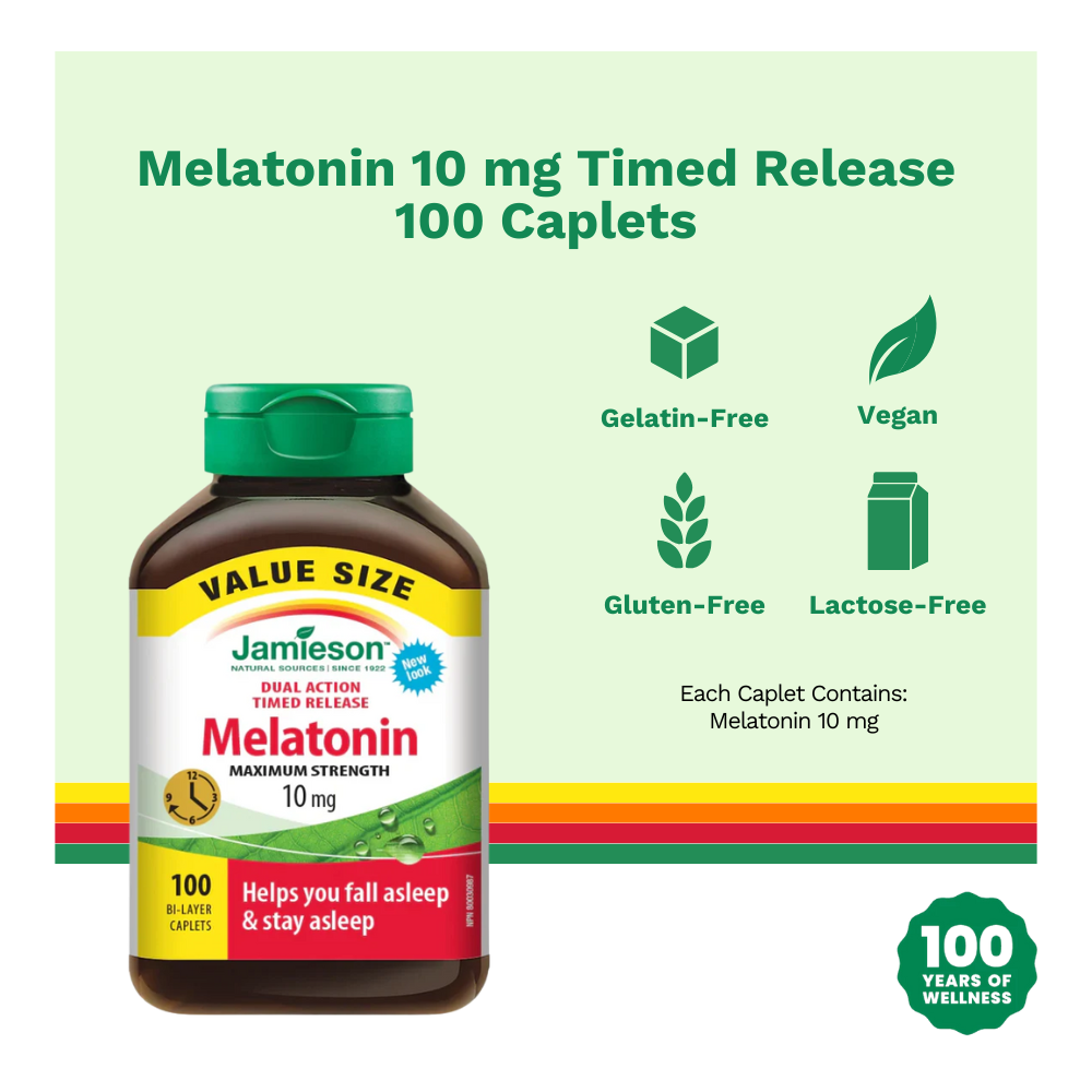 Melatonin 10 mg Timed Release 100 Caplets
