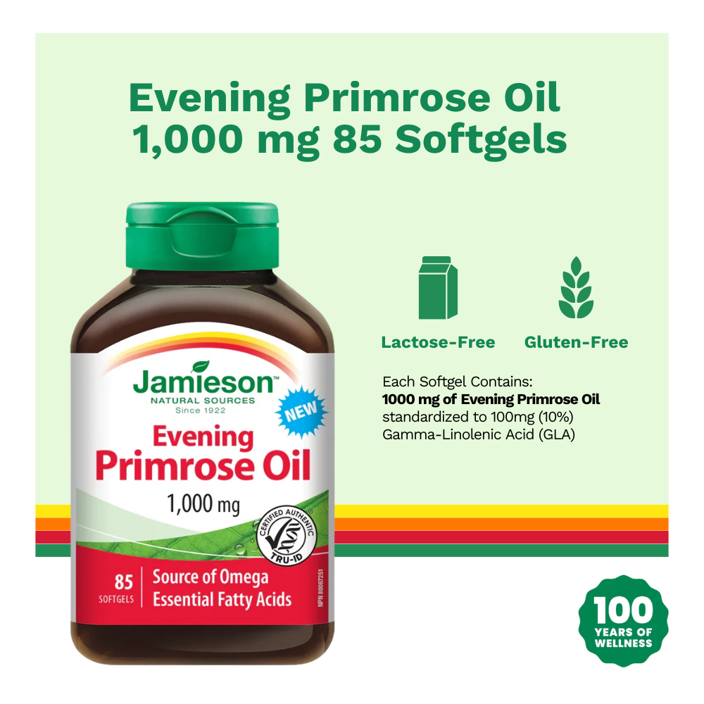 Evening Primrose Oil 1,000 mg 85 Softgels