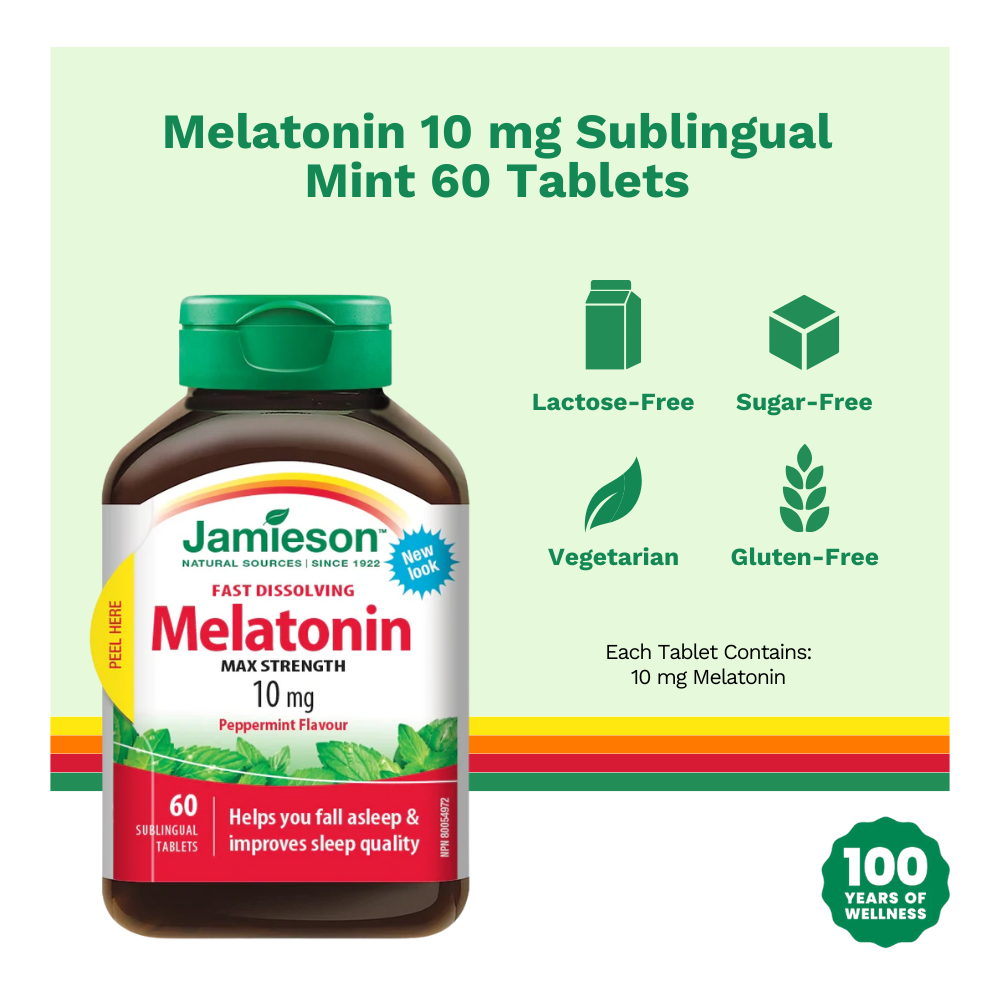 Melatonin 10 mg Sublingual Mint 60 Tablets