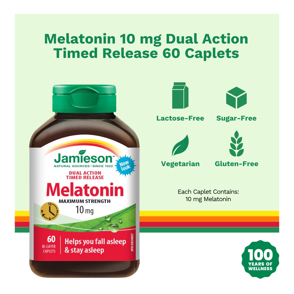 Melatonin 10 mg Dual Action Timed Release 60 Caplets