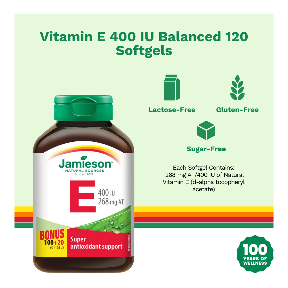 Vitamin E 400 IU Balanced 120 Softgels