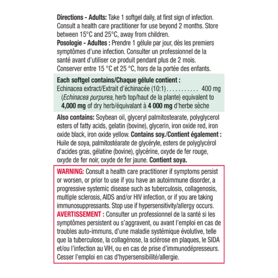 MAX POTENCY Echinacea 4,000 mg 60 Soft Gels