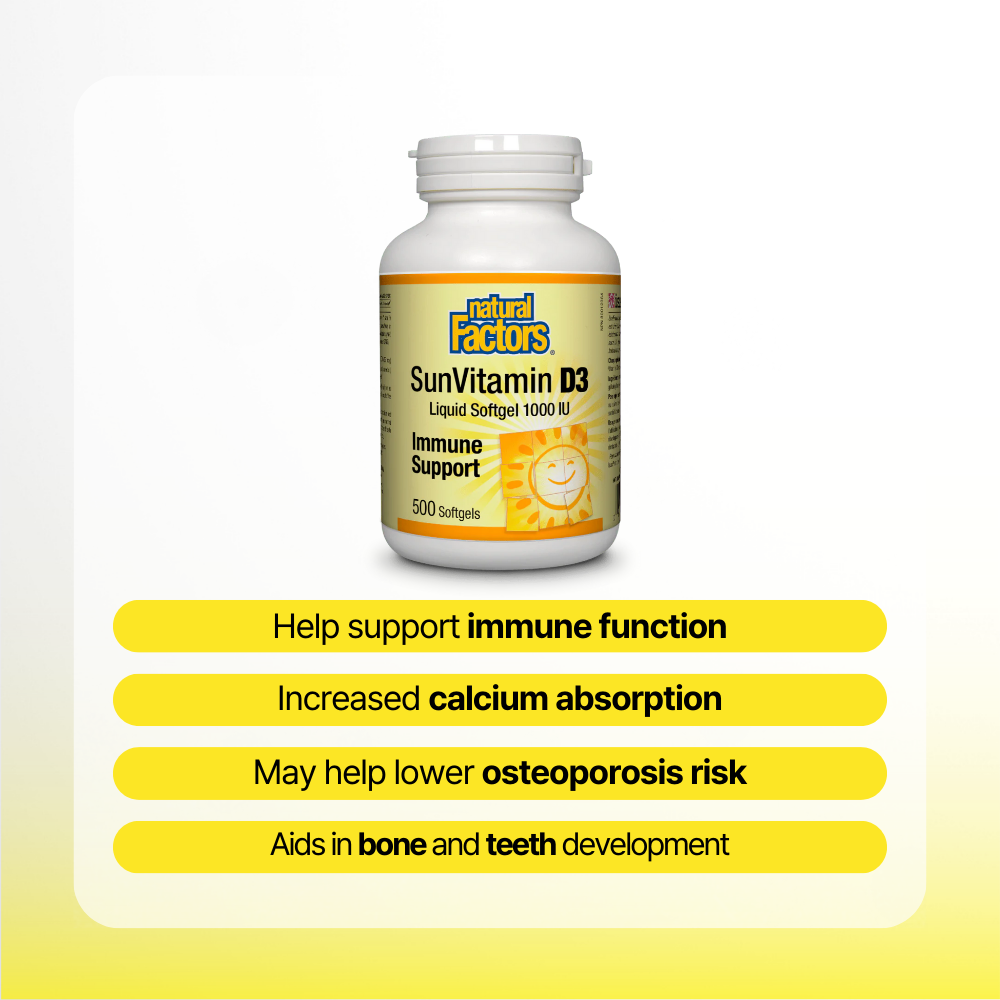 SunVitamin D3 Softgels 1000 IU 500 Softgels