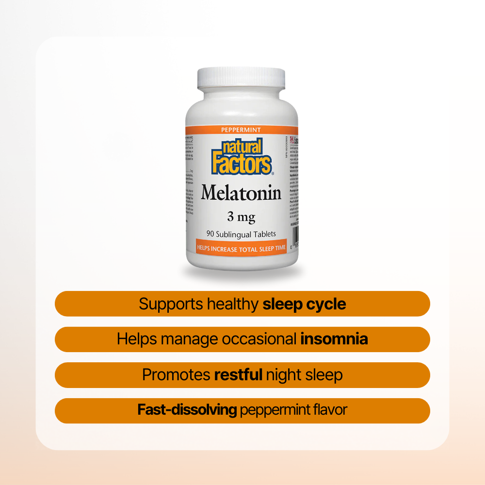 Melatonin 3 mg Peppermint 90 Sublingual Tablets
