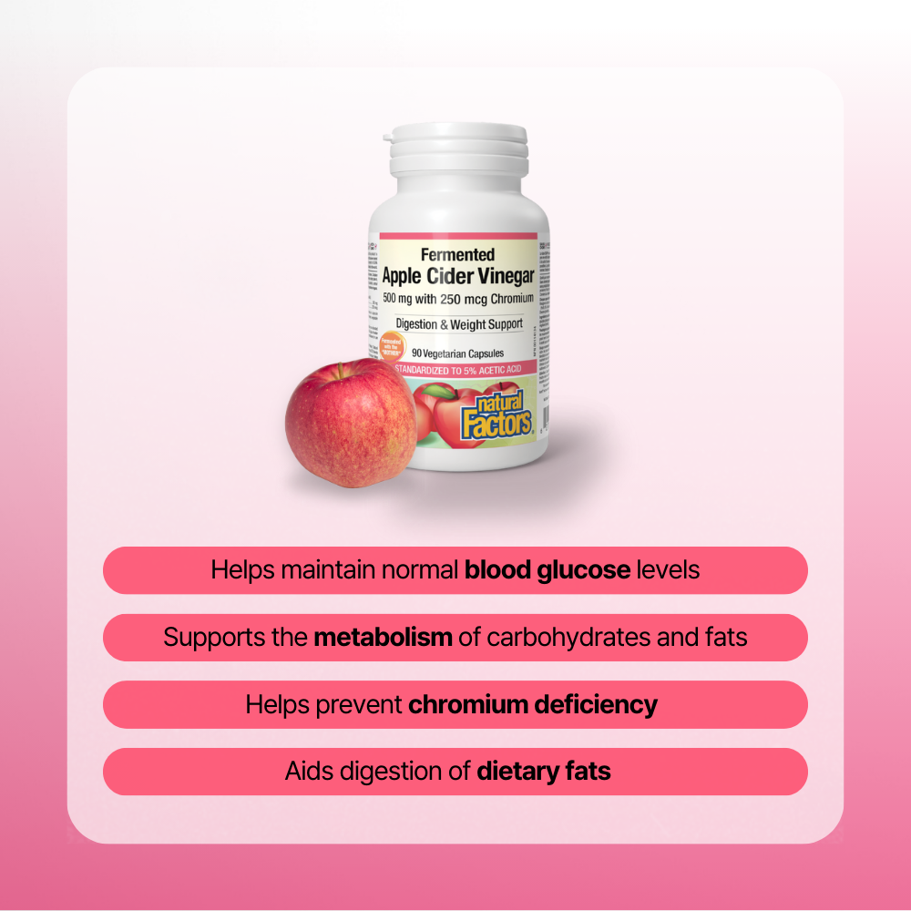 Fermented Apple Cider Vinegar with Chromium 500 mg/250 mcg 90 Vegetarian Capsules