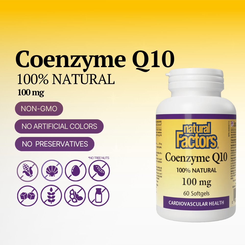 Coenzyme Q10 100% Natural 100 mg, 60 Softgels