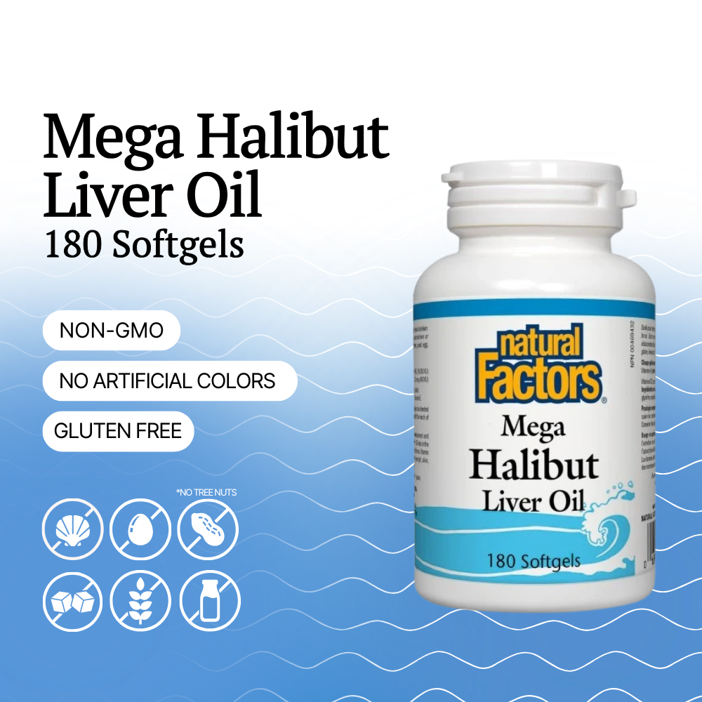 Mega Halibut Liver Oil, 180 Softgels