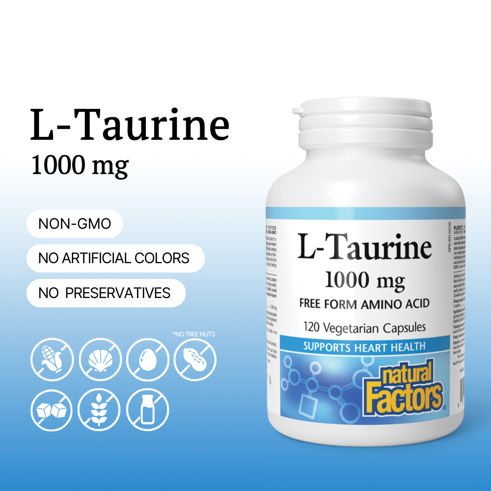 L-Taurine 1000 mg 120 Vegetarian Capsules