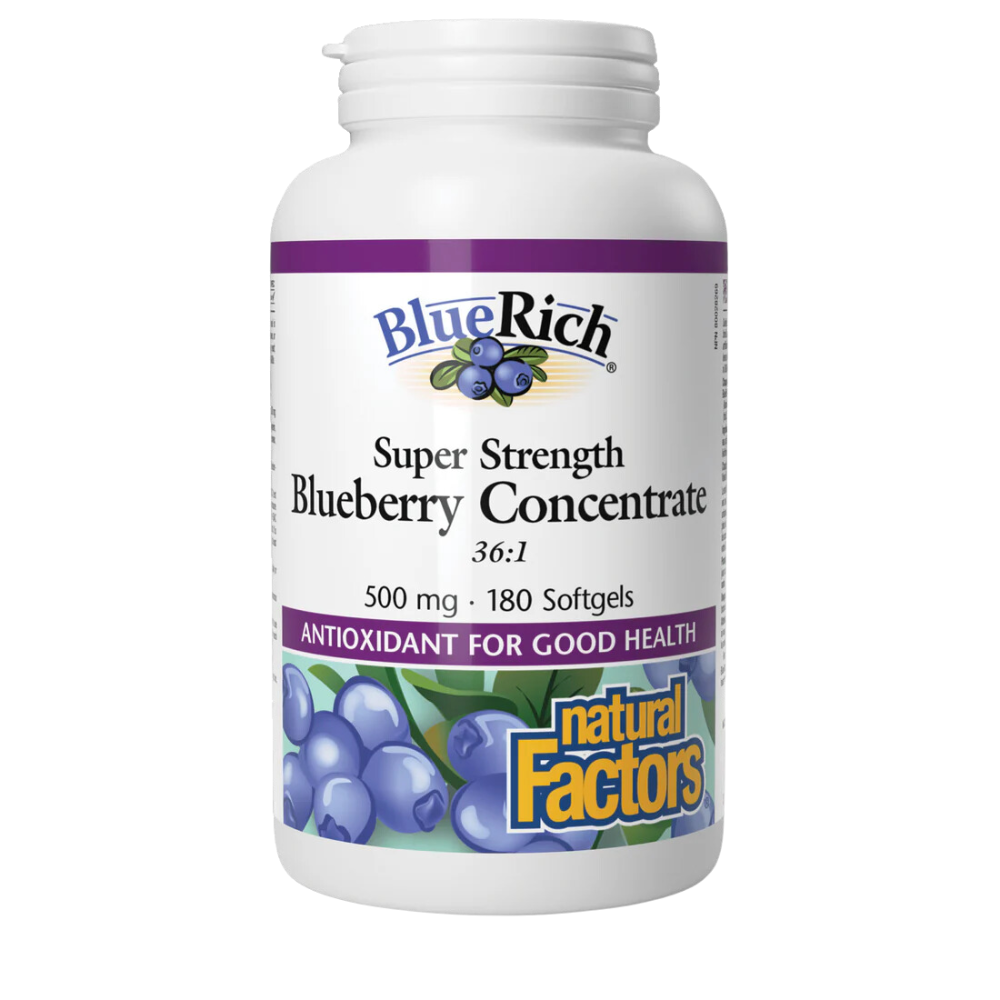 BlueRich Super Strength Blueberry Concentrate 500 mg 180 Softgels