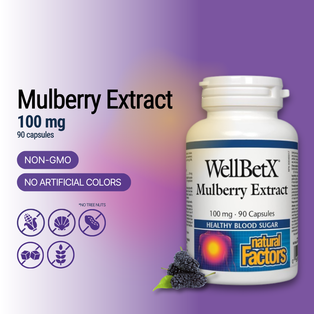 WellBetX Mulberry Extract 100 mg, 90 Capsules