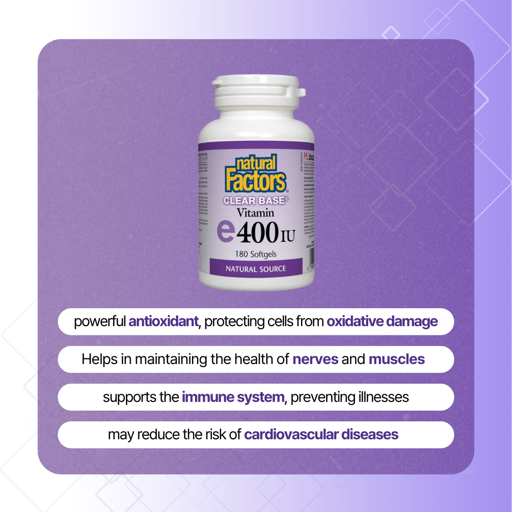 Clear Base Vitamin E 400 IU Natural Source, 180 Softgels