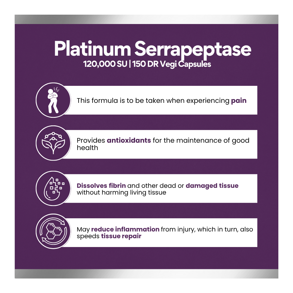 Platinum Serrapeptase 120K SU 150 DR Vegi Capsules