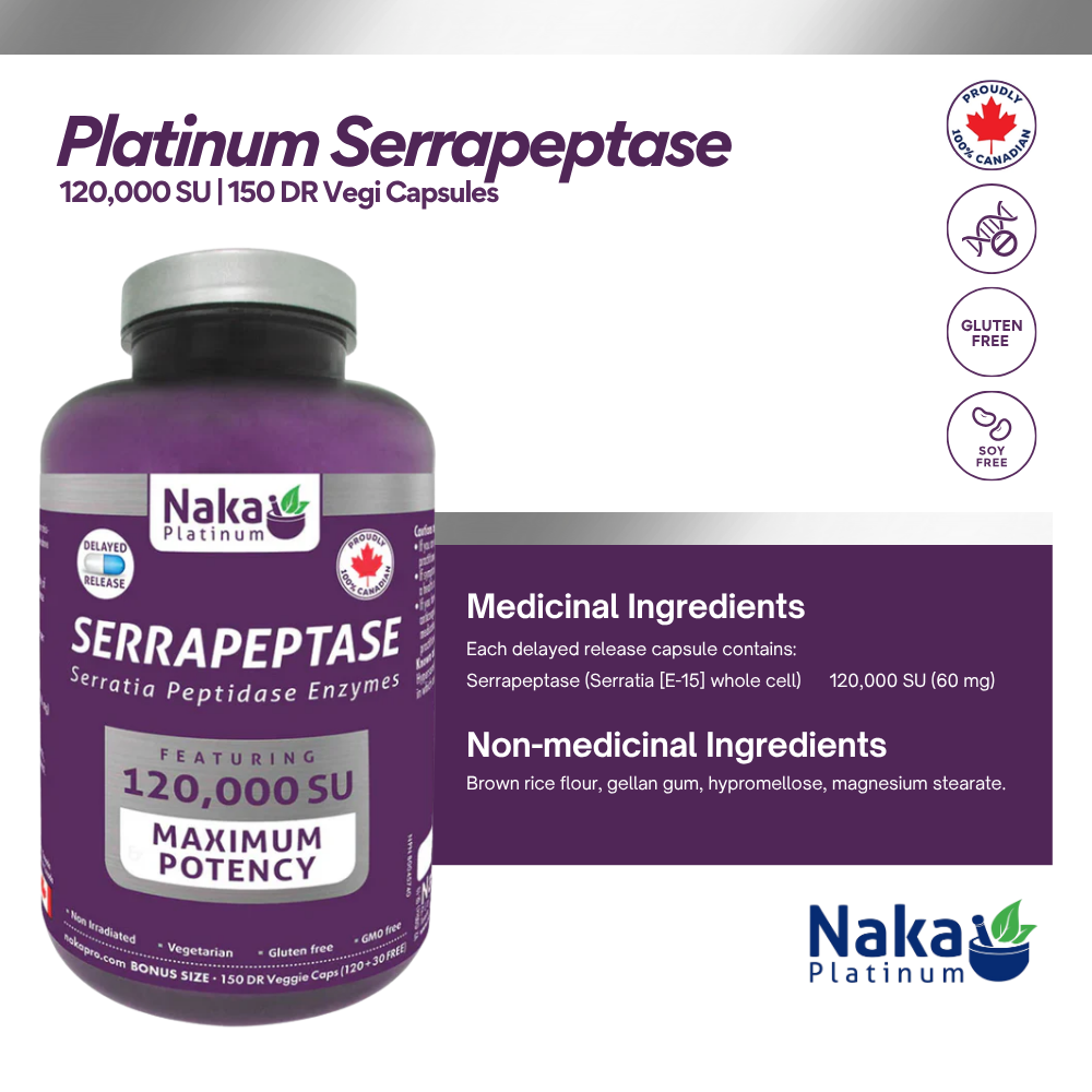 Platinum Serrapeptase 120K SU 150 DR Vegi Capsules