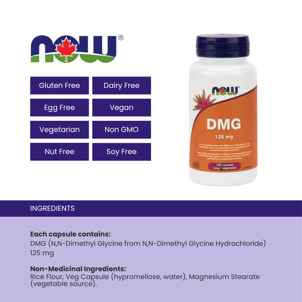 DMG 125 mg, 100 Veg Capsules