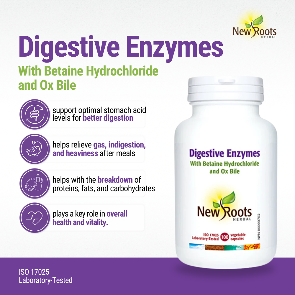 Digestive Enzymes With Betaine Hydrochloride 100 Capsules