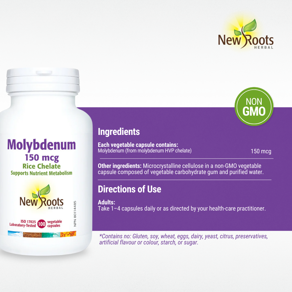 Molybdenum Rice Chelated 100 Caps