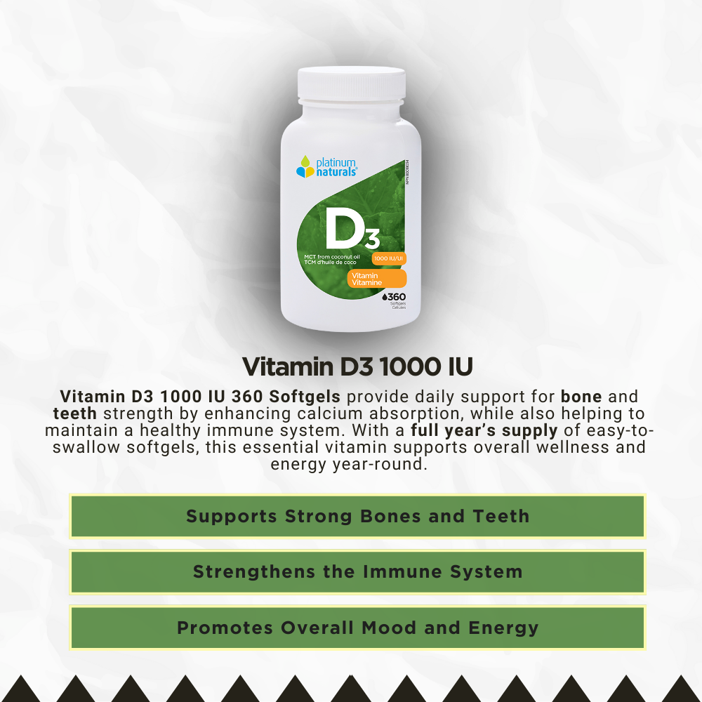 Vitamin D3 1000 IU 360 Softgels