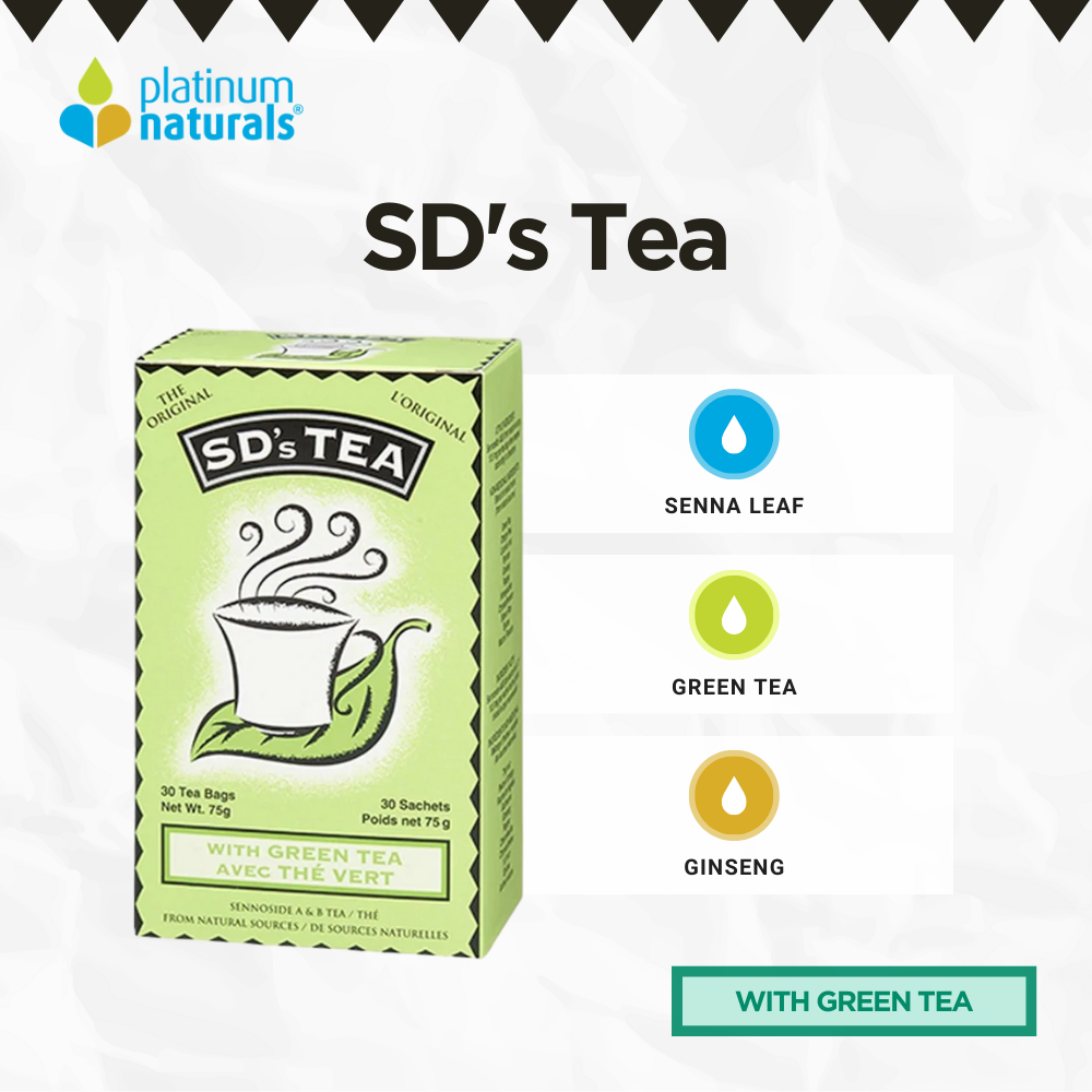 SD's Tea® With Green Tea 30 Tea Bags