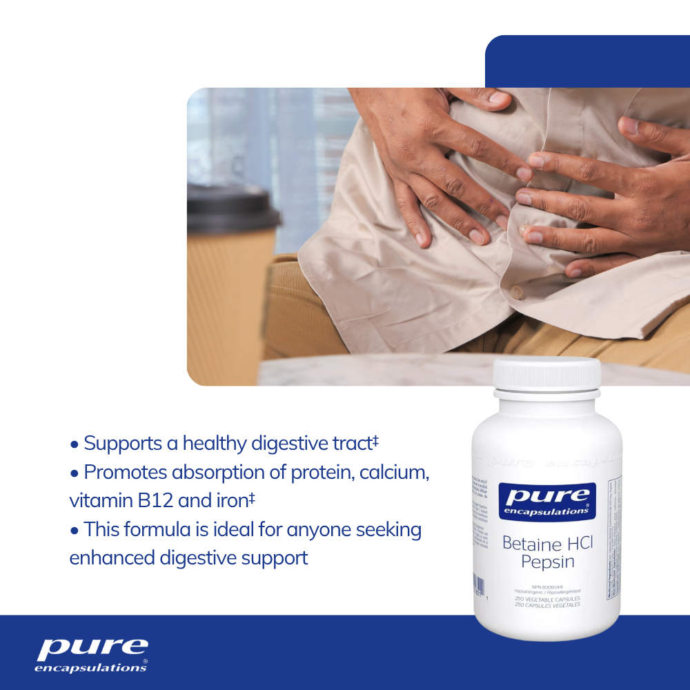 Betaine HCl Pepsin 250 Capsules