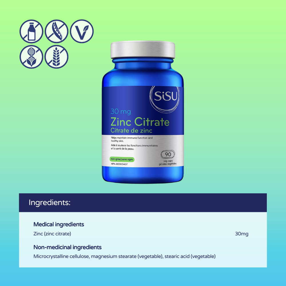 Zinc Citrate 30 mg 90 Veggie Caps