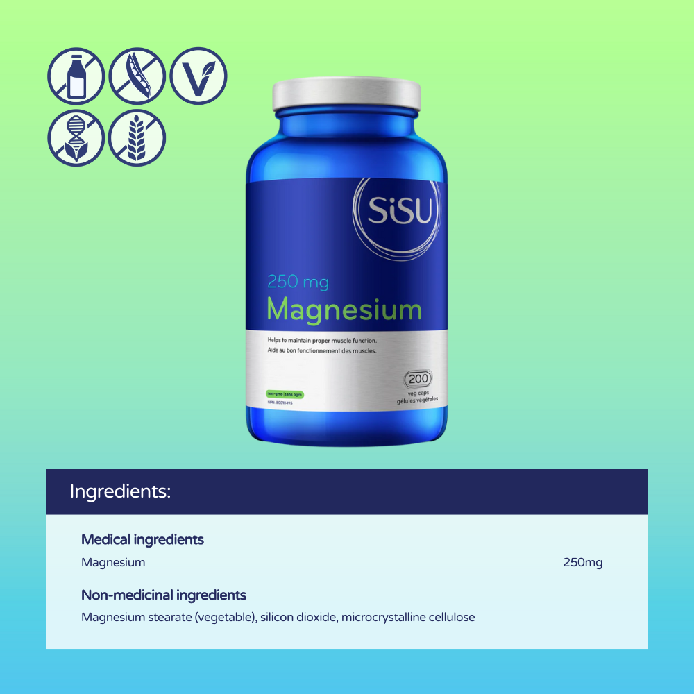 Magnesium 250 mg, 200 Vegetable Caps