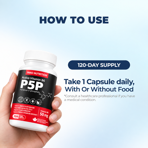 P5P Vitamin B6 50mg 120 Veggie Capsules