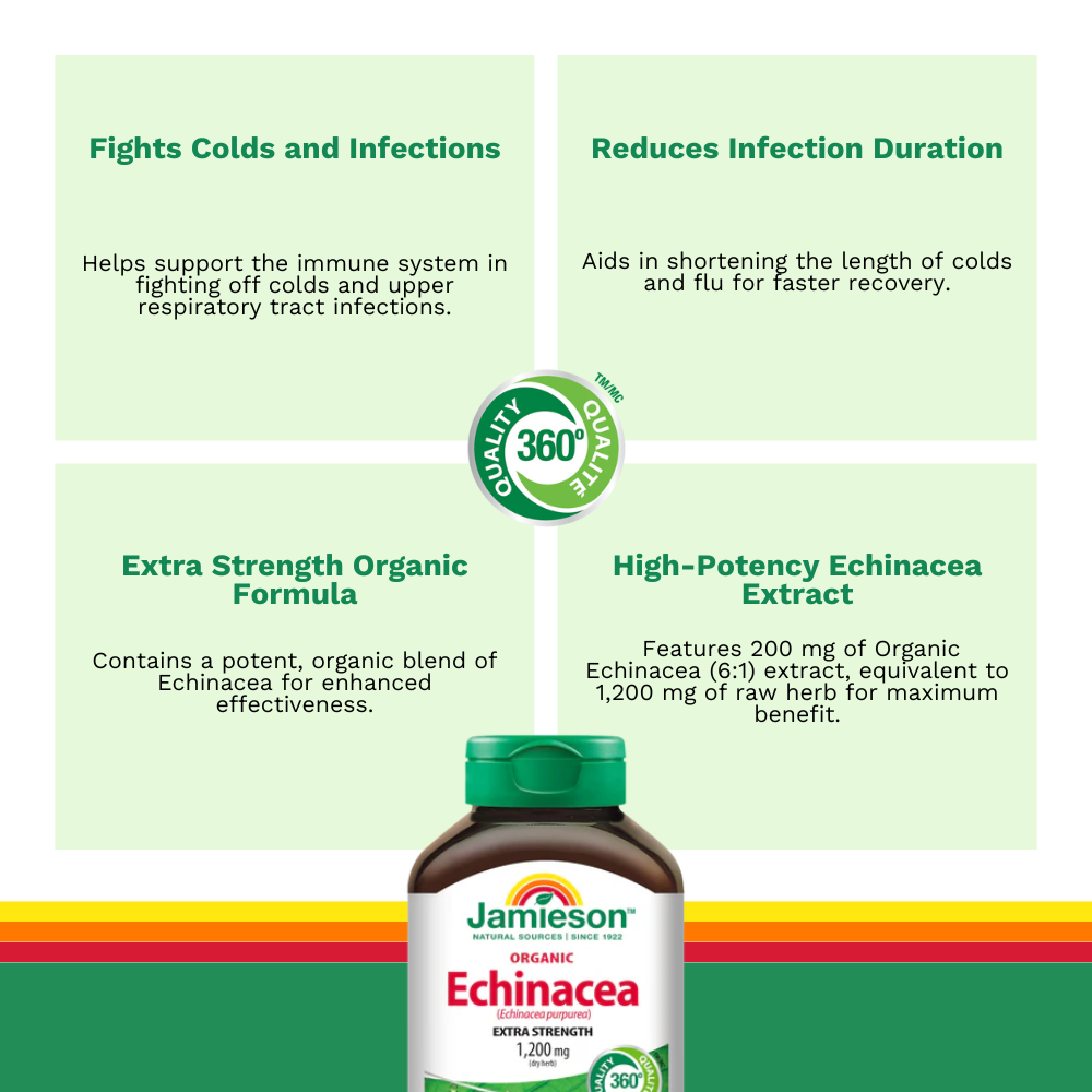 Organic Echinacea (Echinacea purpurea) 1,200 mg 120 Caps
