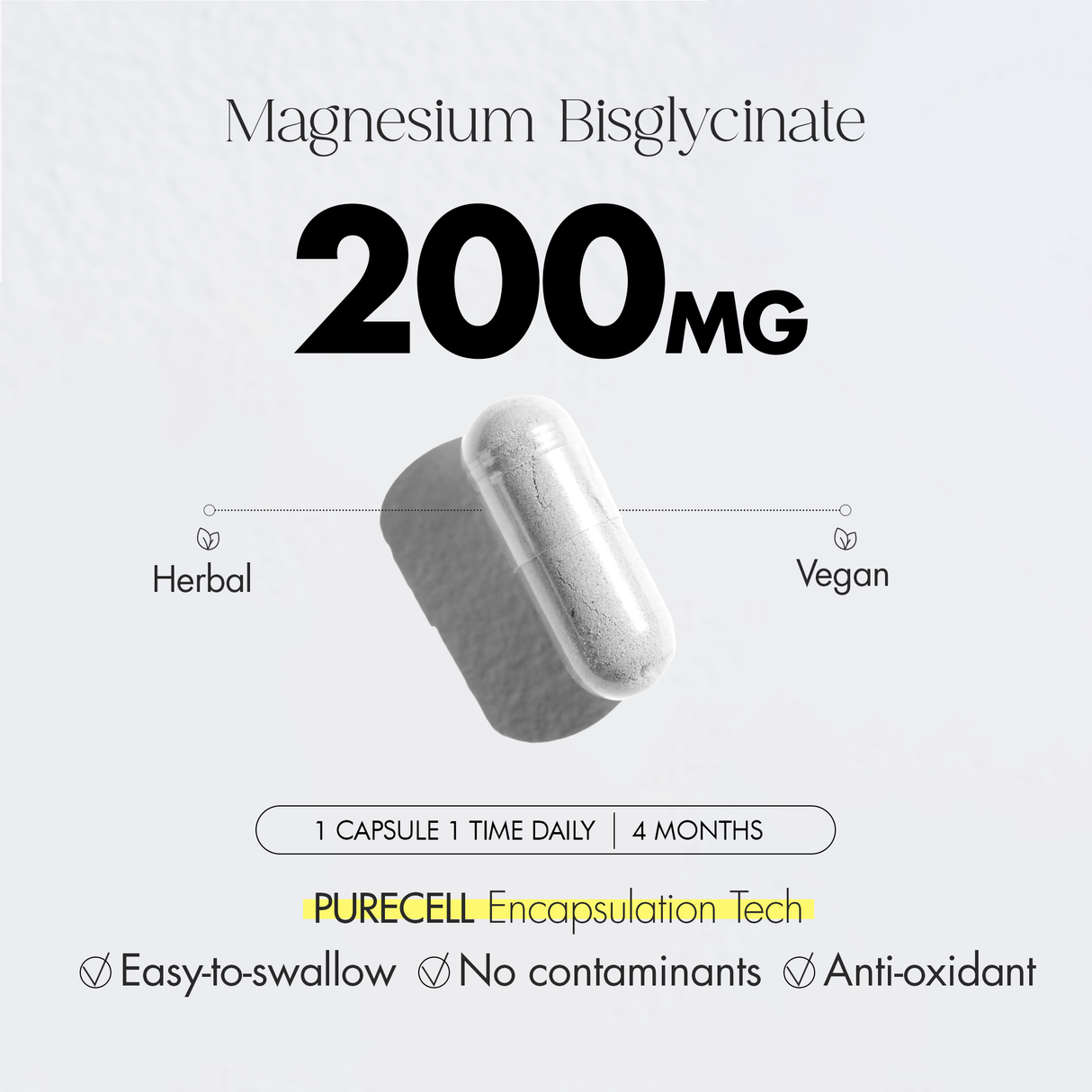 Magnesium Bisglycinate 200mg 120Capsules