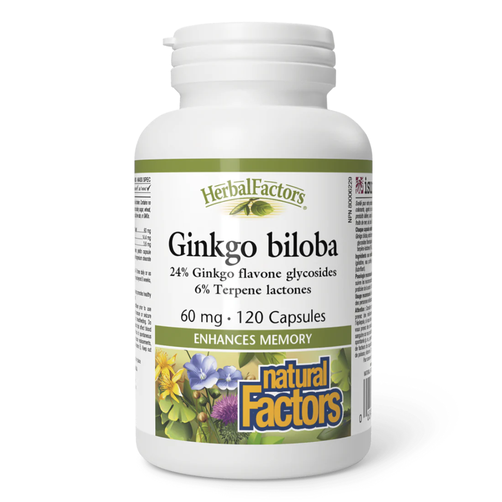 HerbalFactors Ginkgo biloba 60 mg, 120 Capsules