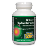 Betaine Hydrochloride with Fenugreek, 180 Vegetarian Capsules