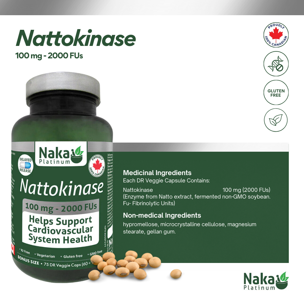 Platinum Nattokinase 100 mg-2000FUs 75 DR Veggie Caps