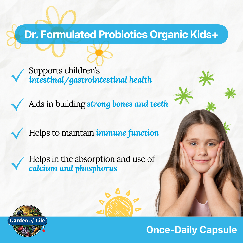 Dr. Formulated Probiotics Organic Kids+ Chew 5Billion Shelf Stable, Strawberry Banana 30 Chewable Tablet