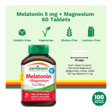 Melatonin 5 mg + Magnesium 60 Tablets