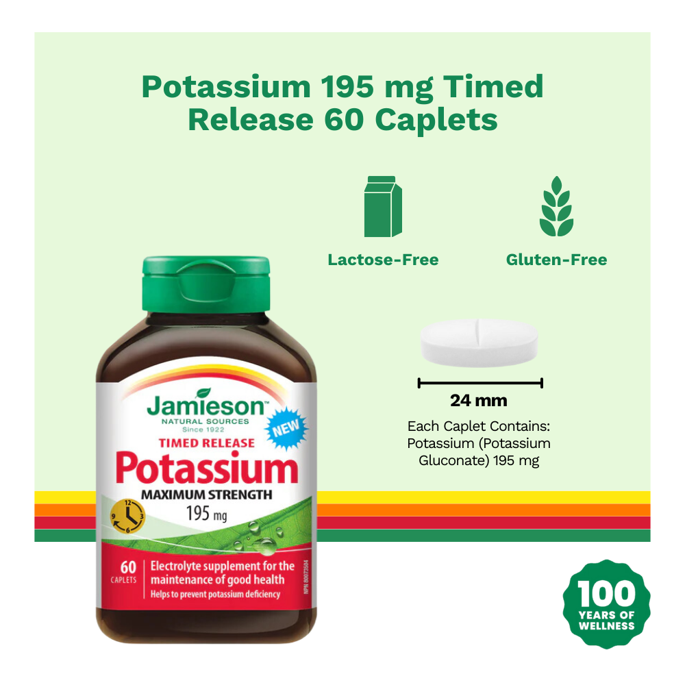 Potassium 195 mg Timed Release 60 Caplets