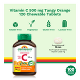 Vitamin C 500 mg Tangy Orange 120 Chewable Tabs