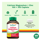 Calcium Magnesium + Zinc 100+100 Caplets