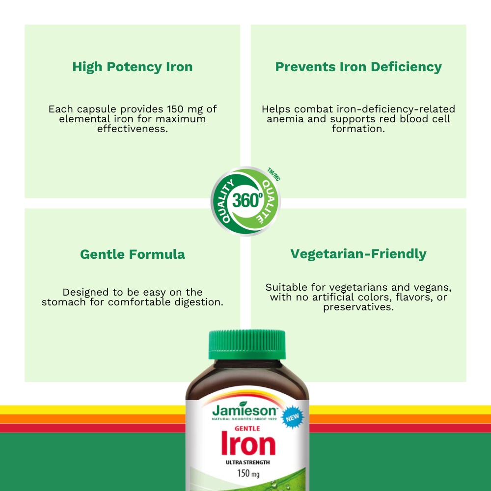 Gentle Iron Ultra Strength 150 mg 30 Veggie Caps